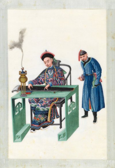 Man Playing the Zheng by Youqua